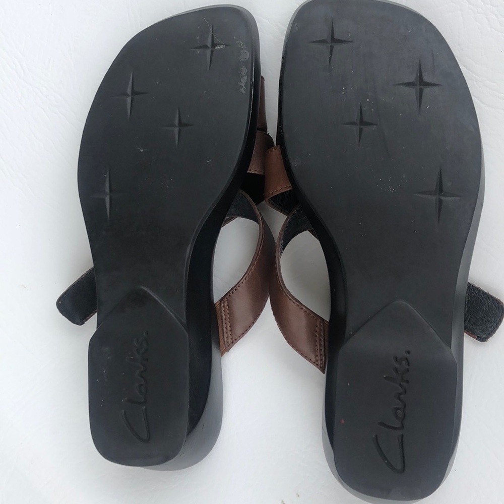 Clark’s brown leather sandals 7.5 - Picture 4 of 6